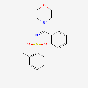 molecular formula C19H22N2O3S B2487970 (E)-2,4-dimethyl-N-(morpholino(phenyl)methylene)benzenesulfonamide CAS No. 17260-51-4