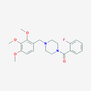 molecular formula C21H25FN2O4 B248798 1-(2-Fluorobenzoyl)-4-(2,3,4-trimethoxybenzyl)piperazine 