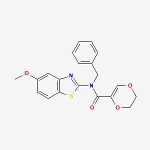 molecular formula C20H18N2O4S B2487982 N-benzyl-N-(5-methoxy-1,3-benzothiazol-2-yl)-5,6-dihydro-1,4-dioxine-2-carboxamide CAS No. 899963-74-7