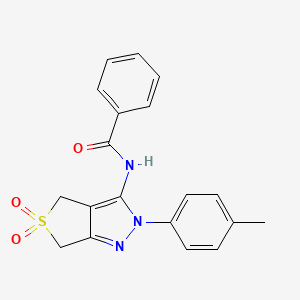 molecular formula C19H17N3O3S B2487992 N-(5,5-dioxido-2-(p-tolyl)-4,6-dihydro-2H-thieno[3,4-c]pyrazol-3-yl)benzamide CAS No. 681266-46-6