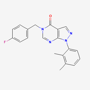 molecular formula C20H17FN4O B2487993 1-(2,3-Dimethylphenyl)-5-[(4-fluorophenyl)methyl]pyrazolo[3,4-d]pyrimidin-4-one CAS No. 894994-02-6