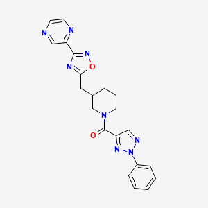 (2-phenyl-2H-1,2,3-triazol-4-yl)(3-((3-(pyrazin-2-yl)-1,2,4-oxadiazol-5-yl)methyl)piperidin-1-yl)methanone