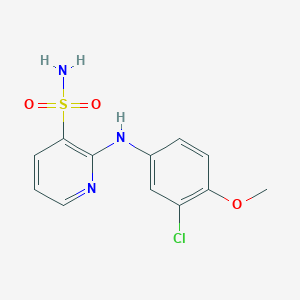 molecular formula C12H12ClN3O3S B2487999 2-[(3-Chloro-4-methoxyphenyl)amino]pyridine-3-sulfonamide CAS No. 1340974-79-9