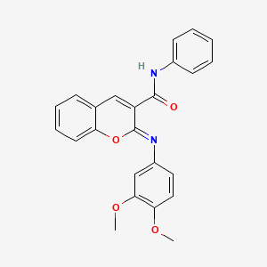 molecular formula C24H20N2O4 B2488019 (2Z)-2-[(3,4-dimethoxyphenyl)imino]-N-phenyl-2H-chromene-3-carboxamide CAS No. 1327194-68-2
