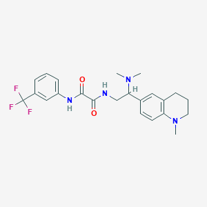 molecular formula C23H27F3N4O2 B2488023 N1-(2-(dimethylamino)-2-(1-methyl-1,2,3,4-tetrahydroquinolin-6-yl)ethyl)-N2-(3-(trifluoromethyl)phenyl)oxalamide CAS No. 922064-67-3