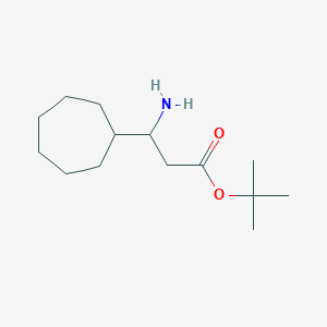 molecular formula C14H27NO2 B2488029 Tert-butyl 3-amino-3-cycloheptylpropanoate CAS No. 2248380-69-8