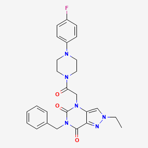 molecular formula C26H27FN6O3 B2488031 2-乙氧基-N-{3-[3-(哌啶-1-基甲酰)咪唑[2,1-b][1,3]噻唑-6-基]苯基}苯甲酰胺 CAS No. 951616-37-8