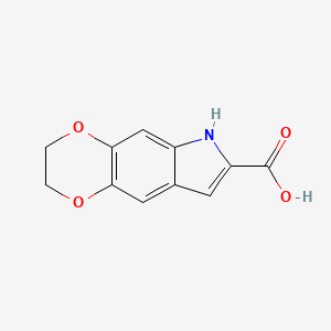 molecular formula C11H9NO4 B2488034 3,6-dihydro-2H-[1,4]dioxino[2,3-f]indole-7-carboxylic acid CAS No. 59820-87-0
