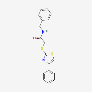 molecular formula C18H16N2OS2 B2488036 N-benzyl-2-[(4-phenyl-1,3-thiazol-2-yl)sulfanyl]acetamide CAS No. 727689-64-7