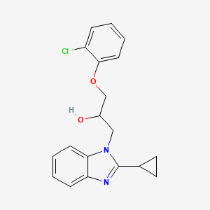 molecular formula C19H19ClN2O2 B2488041 1-(2-chlorophenoxy)-3-(2-cyclopropyl-1H-benzimidazol-1-yl)propan-2-ol CAS No. 1018052-49-7