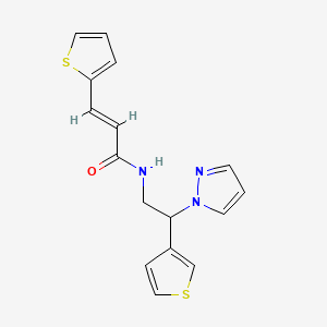 (E)-N-(2-(1H-pyrazol-1-yl)-2-(thiophen-3-yl)ethyl)-3-(thiophen-2-yl)acrylamide