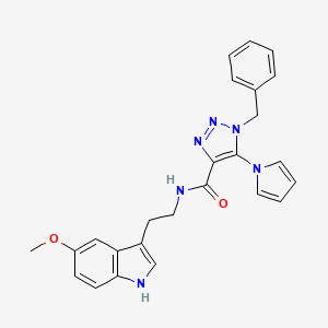 1-benzyl-N-[2-(5-methoxy-1H-indol-3-yl)ethyl]-5-(1H-pyrrol-1-yl)-1H-1,2,3-triazole-4-carboxamide