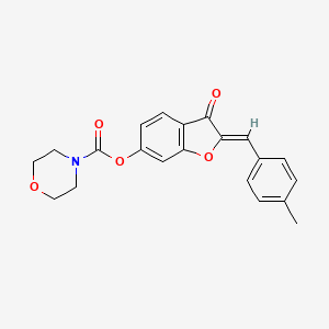 molecular formula C21H19NO5 B2488067 (Z)-2-(4-甲基苯甲亚甲基)-3-酮-2,3-二氢苯并呋喃-6-基吗啉-4-羧酸酯 CAS No. 1164529-34-3