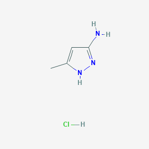 molecular formula C4H8ClN3 B2488073 5-methyl-1H-pyrazol-3-amine hydrochloride CAS No. 113402-89-4; 133284-56-7; 31230-17-8