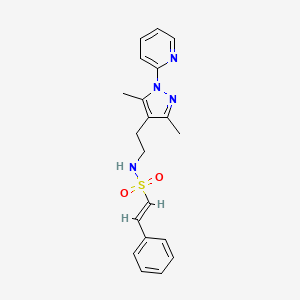 (E)-N-(2-(3,5-dimethyl-1-(pyridin-2-yl)-1H-pyrazol-4-yl)ethyl)-2-phenylethenesulfonamide
