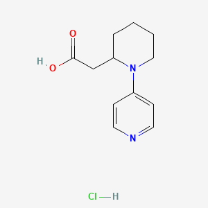 molecular formula C12H17ClN2O2 B2488083 2-(1-Pyridin-4-ylpiperidin-2-yl)acetic acid;hydrochloride CAS No. 2247102-55-0