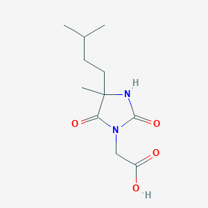 2-[4-Methyl-4-(3-methylbutyl)-2,5-dioxoimidazolidin-1-yl]acetic acid
