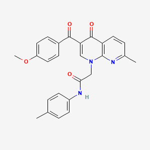 2-(3-(4-methoxybenzoyl)-7-methyl-4-oxo-1,8-naphthyridin-1(4H)-yl)-N-(p-tolyl)acetamide