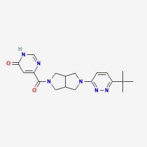 molecular formula C19H24N6O2 B2488104 4-[2-(6-Tert-butylpyridazin-3-yl)-1,3,3a,4,6,6a-hexahydropyrrolo[3,4-c]pyrrole-5-carbonyl]-1H-pyrimidin-6-one CAS No. 2415513-10-7