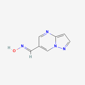 molecular formula C7H6N4O B2488107 (NE)-N-(pyrazolo[1,5-a]pyrimidin-6-ylmethylidene)hydroxylamine CAS No. 2416245-86-6