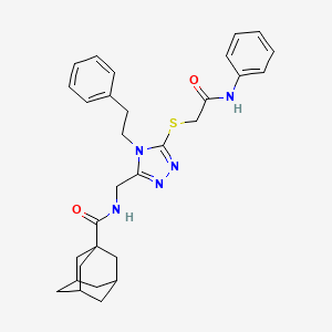 N-[(5-{[(phenylcarbamoyl)methyl]sulfanyl}-4-(2-phenylethyl)-4H-1,2,4-triazol-3-yl)methyl]adamantane-1-carboxamide