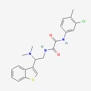 molecular formula C21H22ClN3O2S B2488111 N1-(2-(benzo[b]thiophen-3-yl)-2-(dimethylamino)ethyl)-N2-(3-chloro-4-methylphenyl)oxalamide CAS No. 2034391-72-3