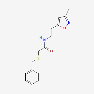 molecular formula C15H18N2O2S B2488115 2-(benzylthio)-N-(2-(3-methylisoxazol-5-yl)ethyl)acetamide CAS No. 1421509-49-0