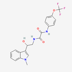 molecular formula C20H18F3N3O4 B2488122 N1-(2-hydroxy-2-(1-methyl-1H-indol-3-yl)ethyl)-N2-(4-(trifluoromethoxy)phenyl)oxalamide CAS No. 1448077-13-1