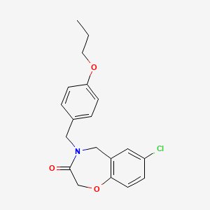 molecular formula C19H20ClNO3 B2488124 7-氯-4-(4-丙氧基苯甲基)-4,5-二氢-1,4-苯并噁唑啉-3(2H)-酮 CAS No. 1326937-82-9