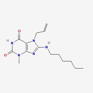 molecular formula C15H23N5O2 B2488126 8-(己基氨基)-3-甲基-7-丙-2-烯基嘌呤-2,6-二酮 CAS No. 378214-05-2