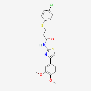 3-((4-chlorophenyl)thio)-N-(4-(3,4-dimethoxyphenyl)thiazol-2-yl)propanamide