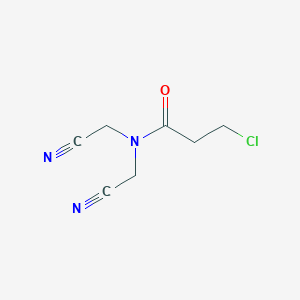 molecular formula C7H8ClN3O B2488128 3-chloro-N,N-bis(cyanomethyl)propanamide CAS No. 349097-93-4