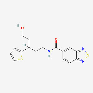 molecular formula C16H17N3O2S2 B2488135 N-(5-hydroxy-3-(thiophen-2-yl)pentyl)benzo[c][1,2,5]thiadiazole-5-carboxamide CAS No. 2034241-40-0