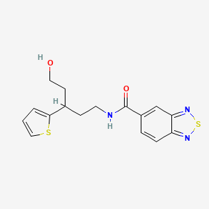 molecular formula C16H17N3O2S2 B2488135 N-(5-羟基-3-(噻吩-2-基)戊基)苯并[c][1,2,5]噻二唑-5-甲酰胺 CAS No. 2034241-40-0