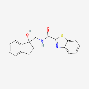 molecular formula C18H16N2O2S B2488141 N-((1-羟基-2,3-二氢-1H-茚-1-基)甲基)苯并[d]噻唑-2-甲酰胺 CAS No. 1351616-88-0