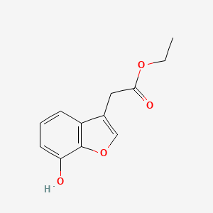 molecular formula C12H12O4 B2488143 Ethyl 2-(7-hydroxy-1-benzofuran-3-yl)acetate CAS No. 1432323-84-6