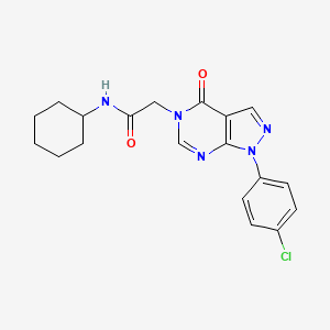 molecular formula C19H20ClN5O2 B2488145 2-[1-(4-氯苯基)-4-氧代吡唑并[3,4-d]嘧啶-5-基]-N-环己基乙酰胺 CAS No. 852441-20-4