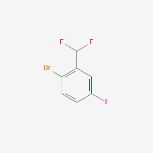 molecular formula C7H4BrF2I B2488148 1-Bromo-2-(difluoromethyl)-4-iodobenzene CAS No. 1261496-16-5