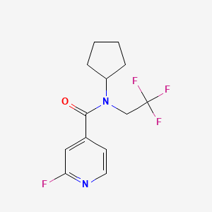 molecular formula C13H14F4N2O B2488149 N-Cyclopentyl-2-fluoro-N-(2,2,2-trifluoroethyl)pyridine-4-carboxamide CAS No. 1436089-23-4