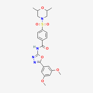 molecular formula C23H26N4O7S B2488156 N-(5-(3,5-dimethoxyphenyl)-1,3,4-oxadiazol-2-yl)-4-((2,6-dimethylmorpholino)sulfonyl)benzamide CAS No. 533870-61-0