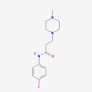 molecular formula C14H20FN3O B248816 N-(4-fluorophenyl)-3-(4-methylpiperazin-1-yl)propanamide 