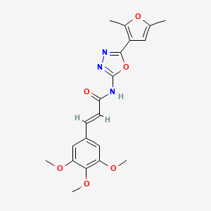 molecular formula C20H21N3O6 B2488161 (E)-N-(5-(2,5-dimethylfuran-3-yl)-1,3,4-oxadiazol-2-yl)-3-(3,4,5-trimethoxyphenyl)acrylamide CAS No. 1286744-56-6