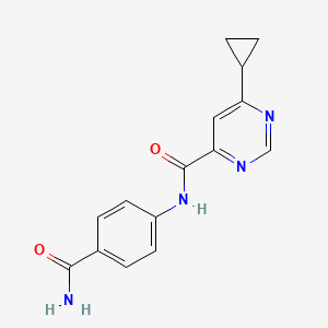 N-(4-Carbamoylphenyl)-6-cyclopropylpyrimidine-4-carboxamide