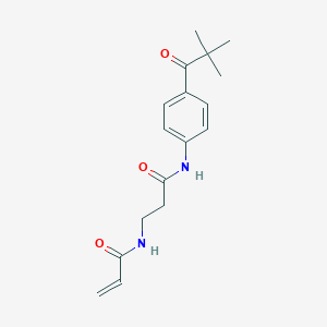 molecular formula C17H22N2O3 B2488167 N-[4-(2,2-Dimethylpropanoyl)phenyl]-3-(prop-2-enoylamino)propanamide CAS No. 2199812-77-4