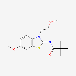 (Z)-N-(6-methoxy-3-(2-methoxyethyl)benzo[d]thiazol-2(3H)-ylidene)pivalamide