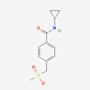 molecular formula C12H15NO3S B2488176 N-cyclopropyl-4-(methanesulfonylmethyl)benzamide CAS No. 871799-70-1