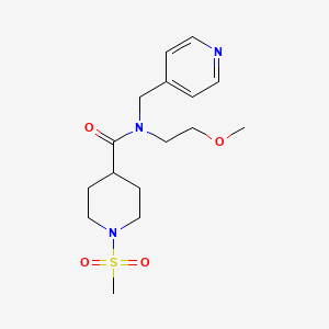 molecular formula C16H25N3O4S B2488178 N-(2-methoxyethyl)-1-(methylsulfonyl)-N-(pyridin-4-ylmethyl)piperidine-4-carboxamide CAS No. 1286724-66-0