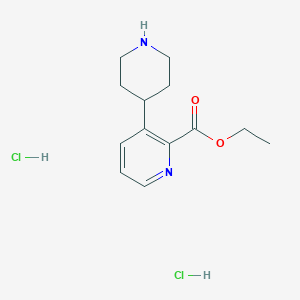 molecular formula C13H20Cl2N2O2 B2488181 Ethyl 3-(piperidin-4-yl)picolinate dihydrochloride CAS No. 1853217-48-7
