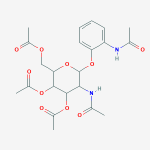 molecular formula C22H28N2O10 B2488184 [5-Acetamido-6-(2-acetamidophenoxy)-3,4-diacetyloxyoxan-2-yl]methyl acetate CAS No. 1094684-56-6