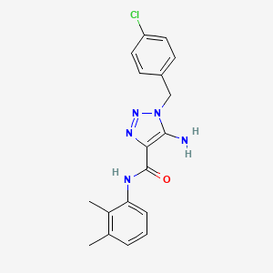 molecular formula C18H18ClN5O B2488192 5-amino-1-[(4-chlorophenyl)methyl]-N-(2,3-dimethylphenyl)triazole-4-carboxamide CAS No. 899736-39-1